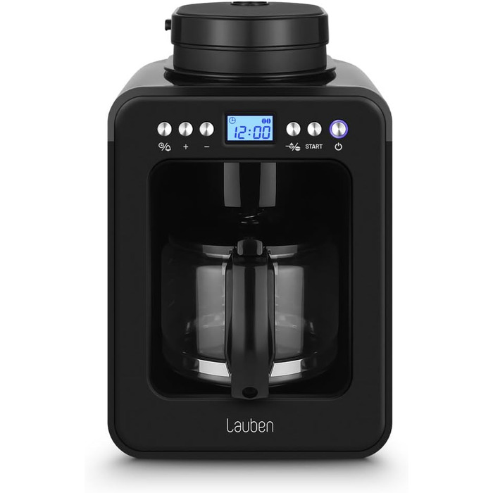 Кавоварка Lauben Grind&Drip 600BB з вбудованим млинком, мийним фільтром, авто відключенням, антикрапельною технологією, 4 чашки
