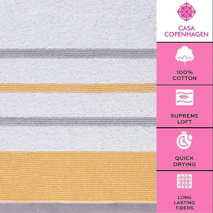Набір рушників Casa Copenhagen He & She, 6 шт., коричневий + бежевий, 550 г/м², 100% єгипетська бавовна, для ванної, кухні та душу