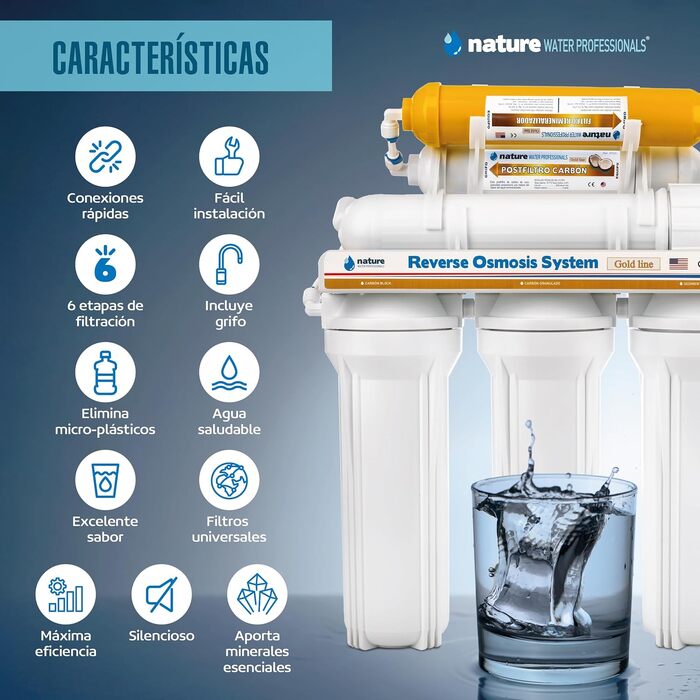 Система зворотного осмосу 6-ступенева Nature Water Professionals 5L з мембраною Vontron 50 GPD, баком та фільтрами