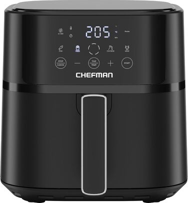 Фритюрниця без олії Chefman 5.7L з Hi-Fry технологією, сенсорне управління, антипригарне покриття, чорна