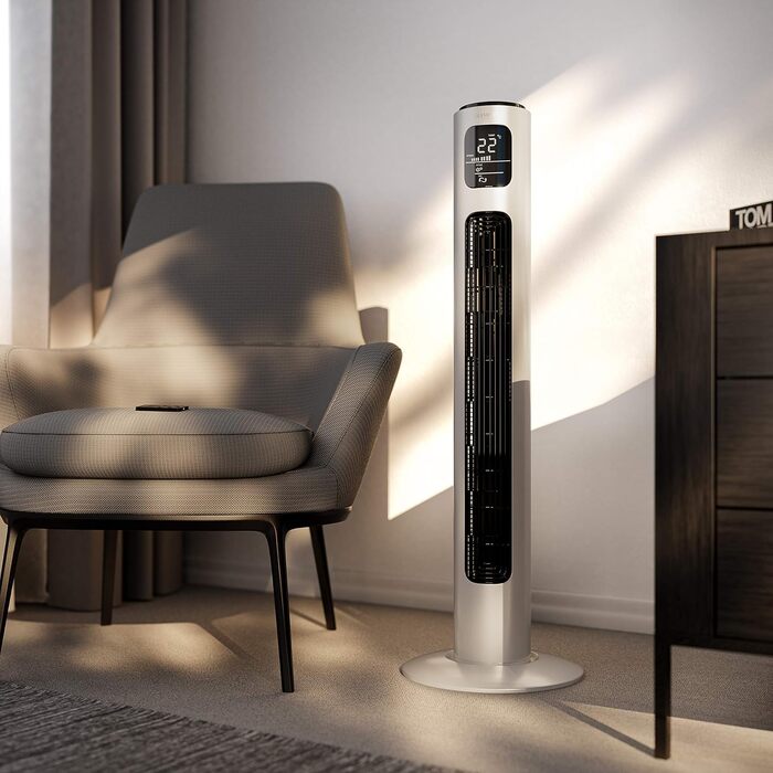 Brandson Турмовентилятор з водяним охолодженням, Wi-Fi, Alexa, дуже тихий, ECO GREEN, 12 швидкостей, сенсорне керування, мобільний кондиціонер, повітроохолоджувач з осциляцією