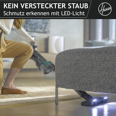 HOOVER ультралегкий акумуляторний пилосос для шерсті тварин, з LED-підсвіткою, антизаплутуванням волосся, 2в1 бездротовий пилосос для домашніх тварин із функцією ущільнення для збільшення місткості пилозбірника у 3 рази, 500 POWERTIME [HF201P]