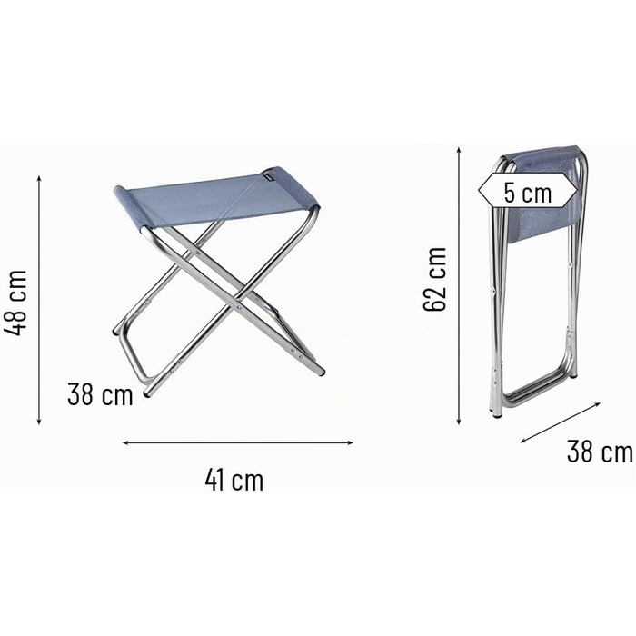 Компактний складаний стілець Lafuma Mobilier Alu PL Batyline для відпочинку та подорожей, Océan II, 45 x 38 x 41 см