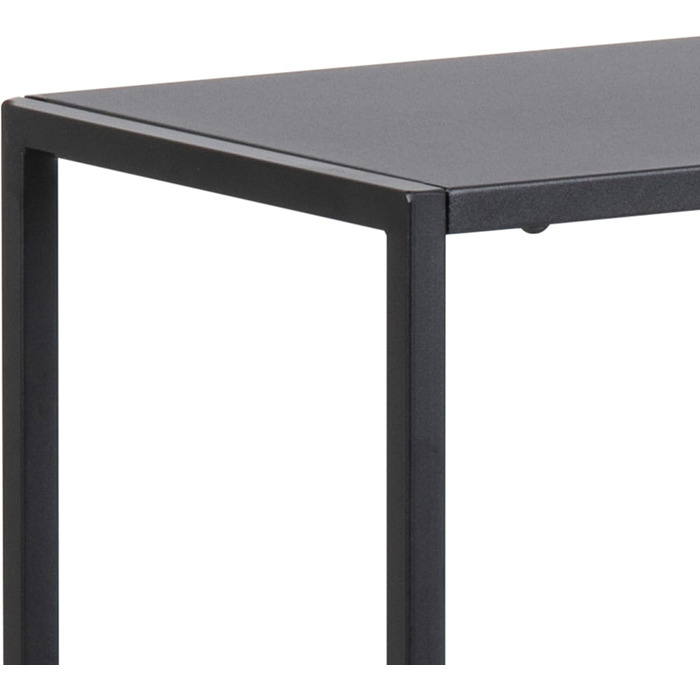 Консольний стіл AC Design Furniture Nino з металу, чорний, індустріальний стиль, з 1 полицею, для вітальні та передпокою, 79,5x80,5x26 см