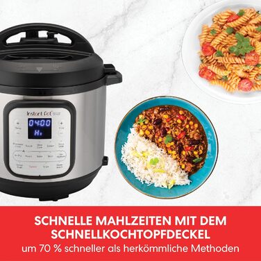 Мультиварка Instant Pot Duo Crisp 5.7 л з функцією аерофритюрниці 11-в-1, електричний скороварка, пароварка, дегідратор, гриль, з нержавіючої сталі, срібляста