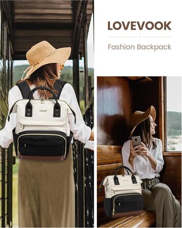 LOVEVOOK Рюкзак для жінок з відділенням для ноутбука 17.3 дюйма, шкільний, для підлітків, для дівчаток, для подорожей, для роботи, водонепроникний, сірий рожевий