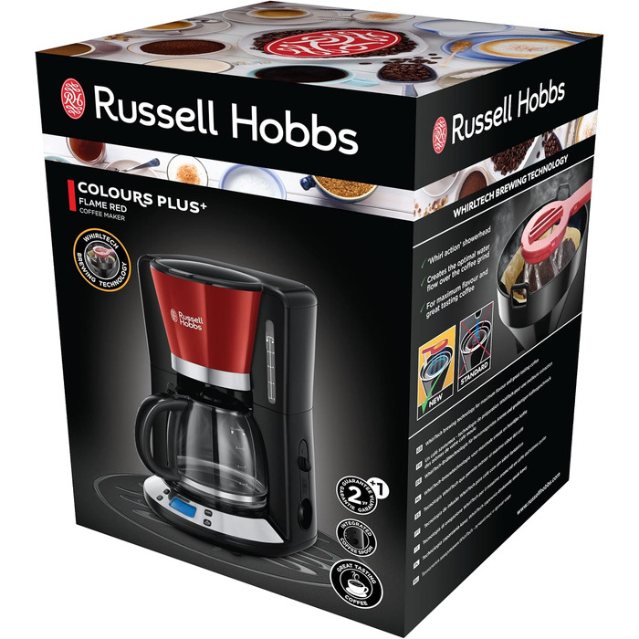 Тостер Russell Hobbs Colours+ нержавіюча сталь, 2 широкі слоти, розморожування, 6 режимів, 1000 Вт