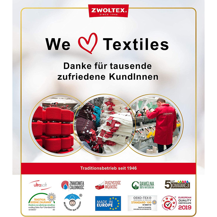 Рушники ZWOLTEX з 100% єгипетської бавовни, ультрам'які, набір з 3-х: гостьові, для душу, банні, вироблено в ЄС