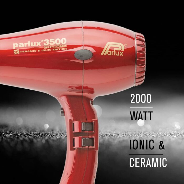 Фен Parlux 3500 SuperCompact Керамічний Іонний, червоний, професійний