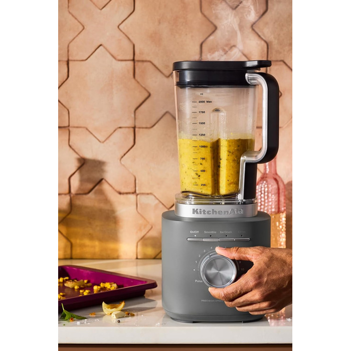 Блендер стаціонарний KitchenAid 5KSB2073EPL Pure Power Сірий, 1.5 л, 10 швидкостей, для смузі та супів, BPA-free