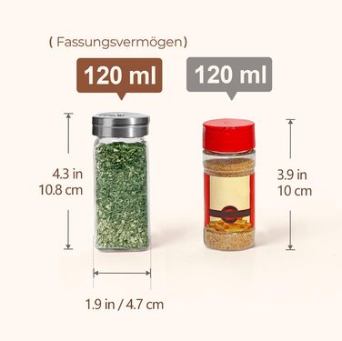 Набір банок для спецій ComSaf (24×120 мл) з мітками, дозатори, з нержавіючої сталі, органайзер
