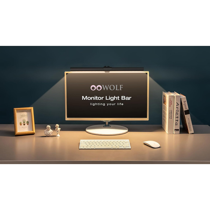 LED лампа для монітора OOWOLF 41 см, USB, антиблікова, регулювання яскравості та кольору, захист для очей, без мерехтіння, для комп'ютера, читання