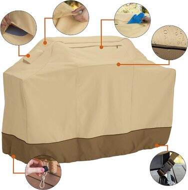 Чохол для гриля Classic Accessories Veranda M, для середніх BBQ, водонепроникний, стійкий до розривів, з вентиляцією, захист від усіх погодних умов, 147x76x122 см, коричневий