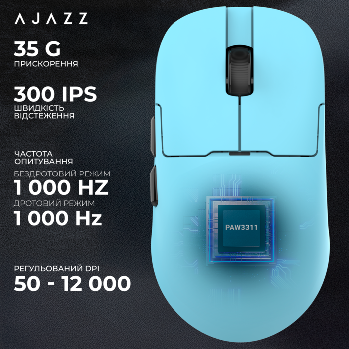 Бездротова ігрова миша Ajazz AJ159P MC Blue (AJ159P-MC-Blue)