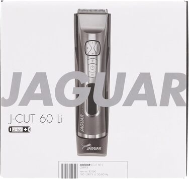 Професійна машинка для стрижки волосся JAGUAR J-CUT 60 Li Silver, акумуляторна та мережева, насадки, LED-дисплей