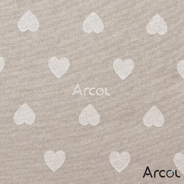 Запасний чохол ARCOL з гумкою для прасувальної дошки Foppapedretti, 100% бавовна, вироблено в Італії, бежевий з білими серцями