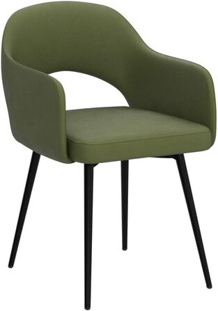 Стілець для їдальні Chairus, комплект 2 шт, оксамитовий, 360° обертання, кухонний м'який крісло з підлокітниками, для дому, офісу, вітальні, зелений, 53x58x78 см