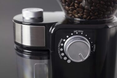 Електрична кавомолка CASO Barista Crema з регулюванням помелу, професійний дисковий механізм, потужність 150 Вт, для зернової кави