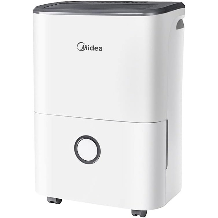 Осушувач повітря Midea DF-20DEN7-WF, 20 л/доба, для приміщень до 40 м², керування через додаток, 3 л бак, білий