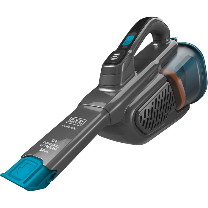 Акумуляторний ручний пилосос BLACK+DECKER Dustbuster BHHV320J, 12В, 25AW, циклонна технологія, без мішка, з висувною щілинною насадкою, титаново-синій