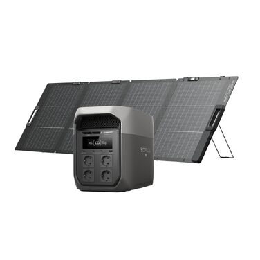 Портативна електростанція EcoFlow Delta 3 Max 2048 Вт·год, 2400 Вт X-Boost, з сонячною панеллю 220 Вт