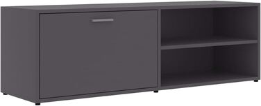 vidaXL ТВ тумба з дверцятами та полицями, сіра, 120x34x37 см, ДСП