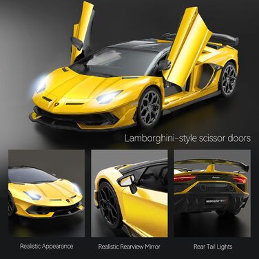 Радіокерований автомобіль Lamborghini 2.4GHz, офіційна ліцензія, жовтий колір - іграшка для хлопчиків та дівчаток, подарунок на день народження