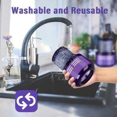 Комплект із 3 фільтрів DODUOS для Dyson V11 V15 SV14, миючий змінний фільтр з чистячою щіткою, сумісний з Absolute, Animal, Detect, Torque Drive, заміна DY-970013-02