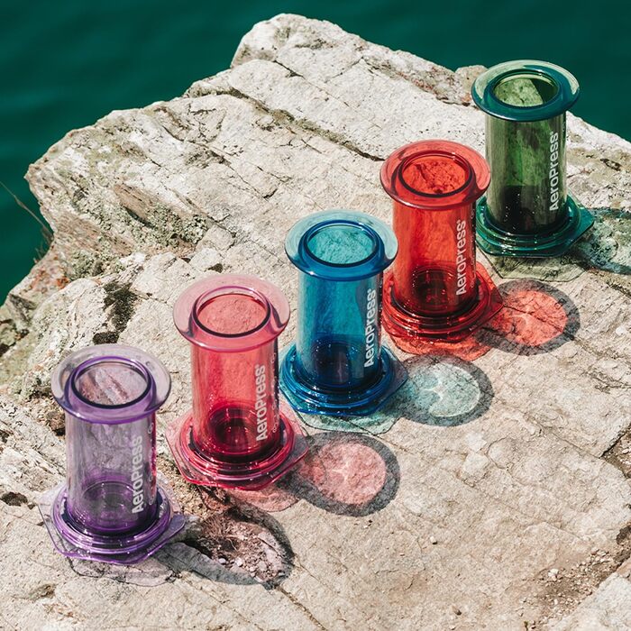 AeroPress Clear: Кавовий прес для приготування еспресо та фільтр-кави, рожевий (Стандартний) - портативний для подорожей та кемпінгу