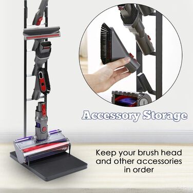 Підставка-держатель для пилососа Queta з вуглецевої сталі для Dyson V11/V10/V8/V7/V6/DC58/DC59/DC62/DC74, без свердління стін