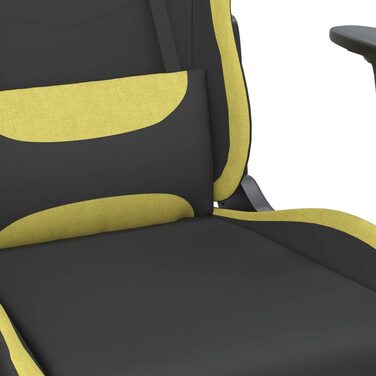 Ігрове крісло vidaXL, офісне, обертове, з регульованою висотою і спинкою, чорне/салатове, тканина