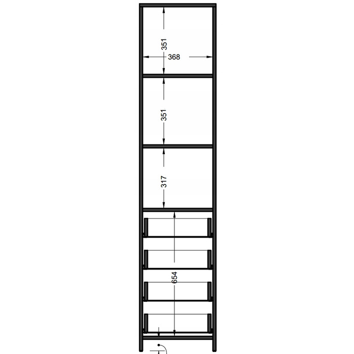Стелаж Matkam 40 x 182 x 35 см, дуб сонома
