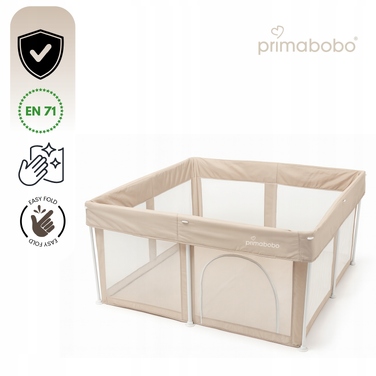 Дитяче манеж-кожунок Primabobo TINA, складаний туристичний, великий (126x126 см), бежевий