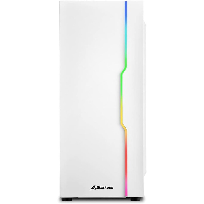Корпус для ПК Sharkoon RGB Slider білий з підсвіткою, ATX, USB 3.0, скляна панель