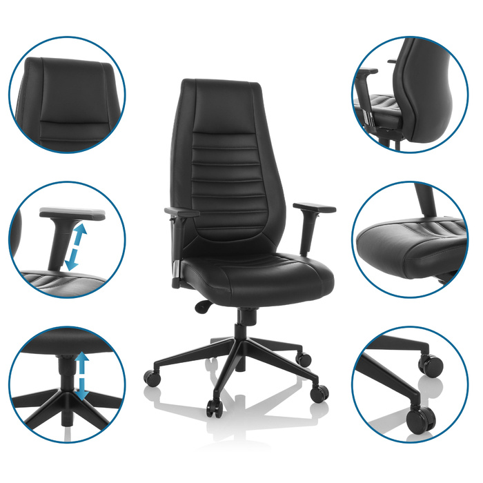 Офісне крісло / крісло керівника VITORO B штучна шкіра чорний hjh OFFICE