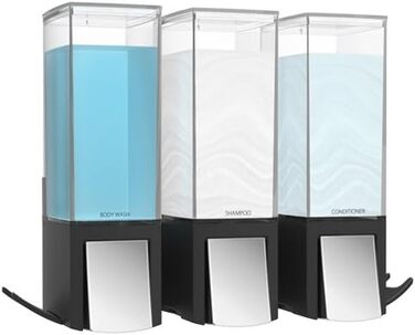 Диспенсер для мила BETEC CLEVER, чорний, 3 секції