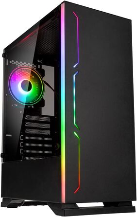 Корпус для ПК Kolink Inspire K11 ARGB Midi-Tower, чорний, з боковою панеллю з загартованого скла, RGB-вентилятор, підтримка водяного охолодження, ATX