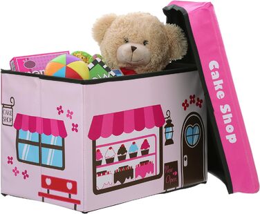 Дитяча коробка-сидіння Premier Housewares у формі кондитерської, МДФ, ПВХ, рожева, 49x31x33 см