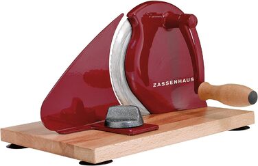 Ручна хліборізка Zassenhaus CLASSIC Solingen Лезо Сталь Товщина різання 1-18 мм Букова дошка та кривошип Розміри 30 25,5 19 см (червоний, один розмір)