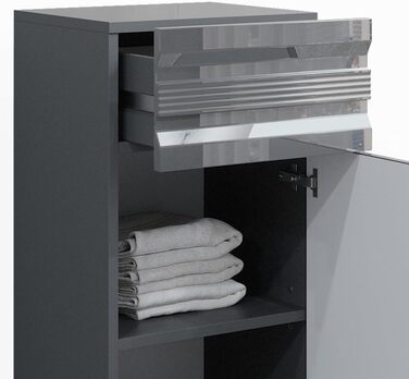 Пенал для ванної Vicco Freddy, антрацит глянець, 36x79 см