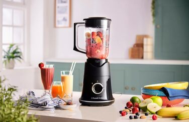 Стаціонарний блендер Russell Hobbs Smoothie Maker 27121-56, скляна чаша 1.5л, 850 Вт, 2 швидкості та імпульсний режим, Matte Charcoal