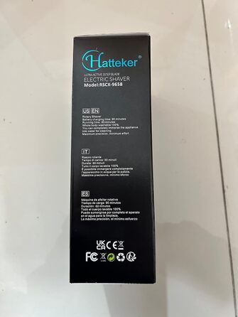Електробритва для чоловіків Hatteker 3-в-1: ротаційна, тример для бороди, носа, IPX7, водонепроникна, бездротова, для вологого та сухого гоління