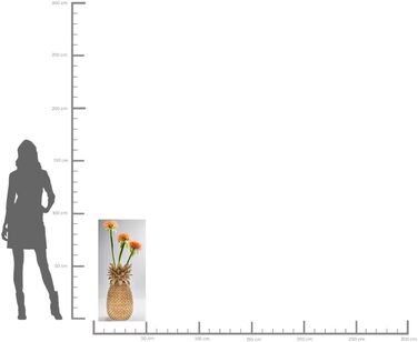 Ваза Kare Design Ananas, золота, 30x15x15 см - Декоративна ваза для квітів у вітальню, на полицю, екзотичний стиль