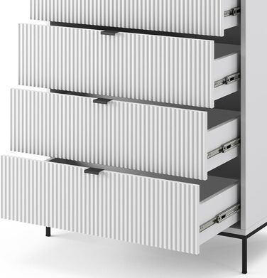 Комод Vicco Eliza білий 76x120 см з 5 ящиками, МДФ, сучасний дизайн