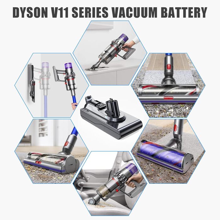 Акумулятор Vunzo 6000mAh для пилососа Dyson Animal Absolute Motörhead Fluffy Total Clean (V11) + 2 фільтри