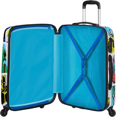 Середня валіза American Tourister Marvel Legends Spinner 65 см, 62,5 л, мультиколор (Marvel Pop Art), для подорожей
