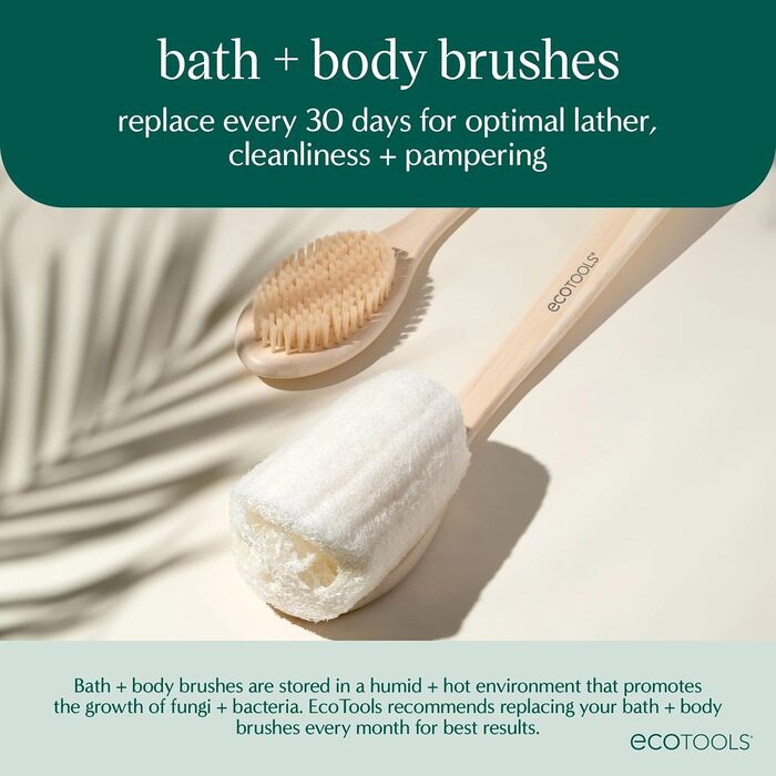 Щітка для тіла Ecotools Bamboo з бамбуковою щетиною, одностороння