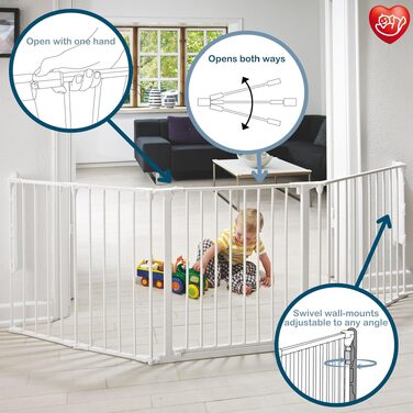 Захисний бар'єр BabyDan Flex L 90-223 см, білий - дитячий бар'єр, сітка для тварин, вироблено в Данії