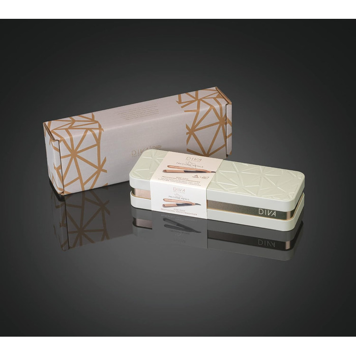 Професійний випрямляч для волосся Diva Pro Styling Precious Metals Touch, автоматичне вимкнення, швидкий нагрів, кабель 3 м, золотий