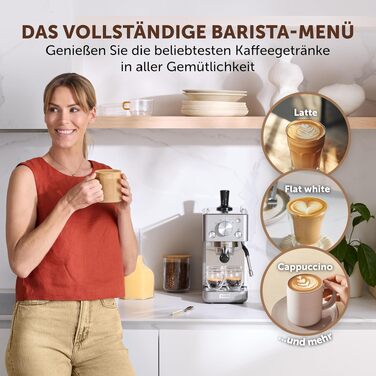 Кавомашина Breville Barista Slim VCF185X с молоковідбійником, 15 бар, срібляста - для капучино та лате